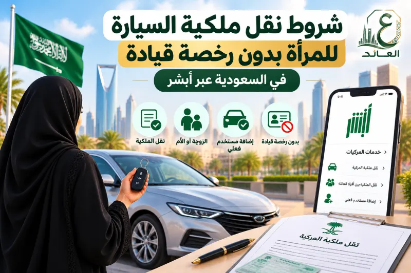 شروط نقل ملكية السيارة للمرأة بدون رخصة قيادة في السعودية عبر أبشر