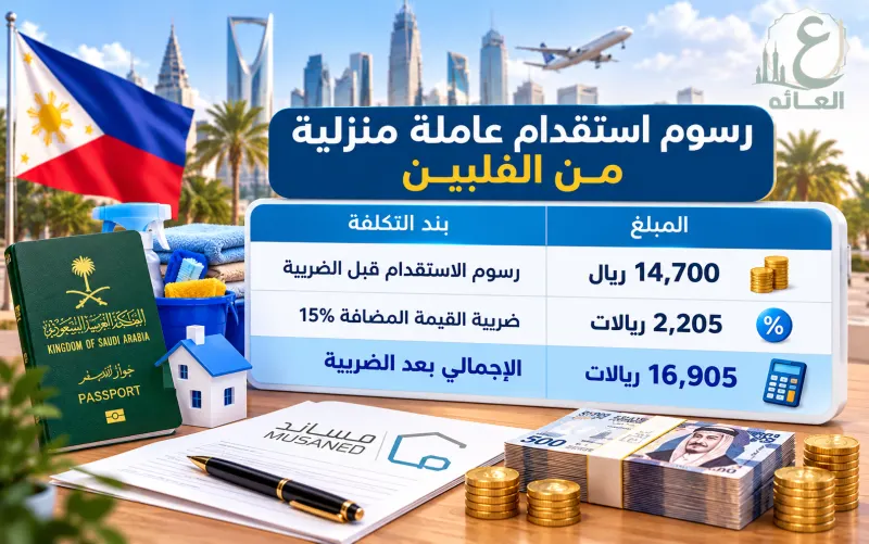 التكلفة النهائية الفعلية شاملة الضريبة والتأشيرة والتأمين والإقامة