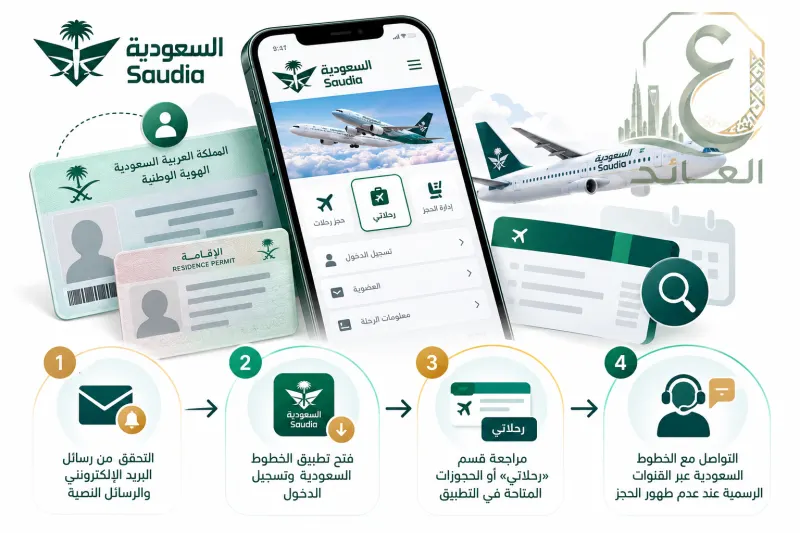 استعلام عن حجز تذكرة طيران الخطوط السعودية برقم الهوية