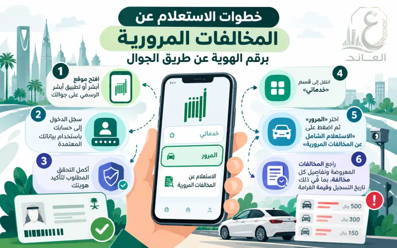الاستعلام عن المخالفات المرورية برقم الهوية