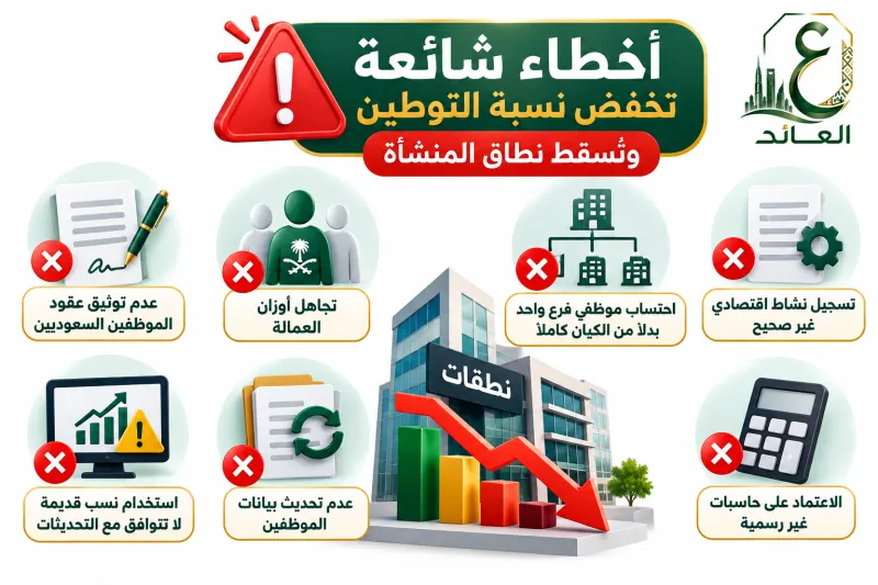 أخطاء شائعة تخفض نسبة التوطين وتُسقط نطاق المنشأة
