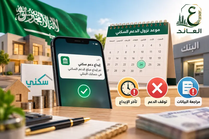 متى ينزل الدعم السكني الشهري في الحسابات البنكية ولماذا يتأخر أو يتوقف؟
